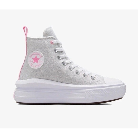 Converse Chuck Taylor Sneaker Girls 4.5 All Star Move Platform Sparkle A06332C - Picture 1 of 10